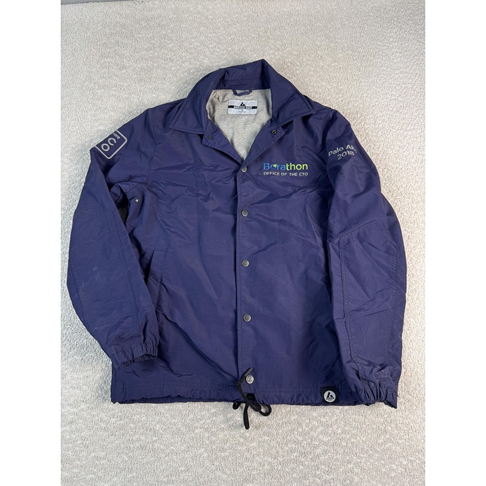 American Giant Jacket Mens Small Navy Coach Lined Made USA VMware Borathon‎